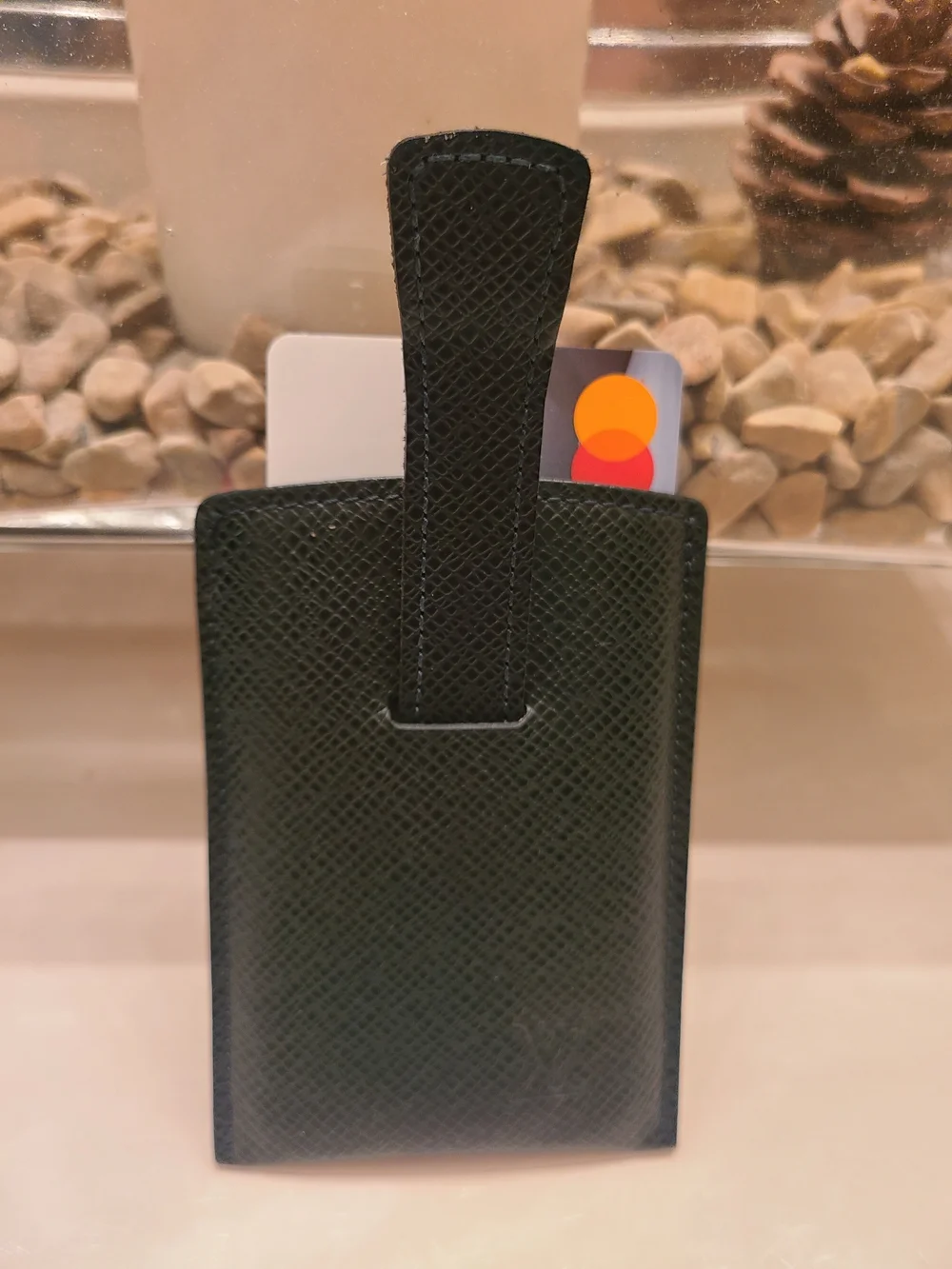 Authentic Louis Vuitton card holder in Taiga leather